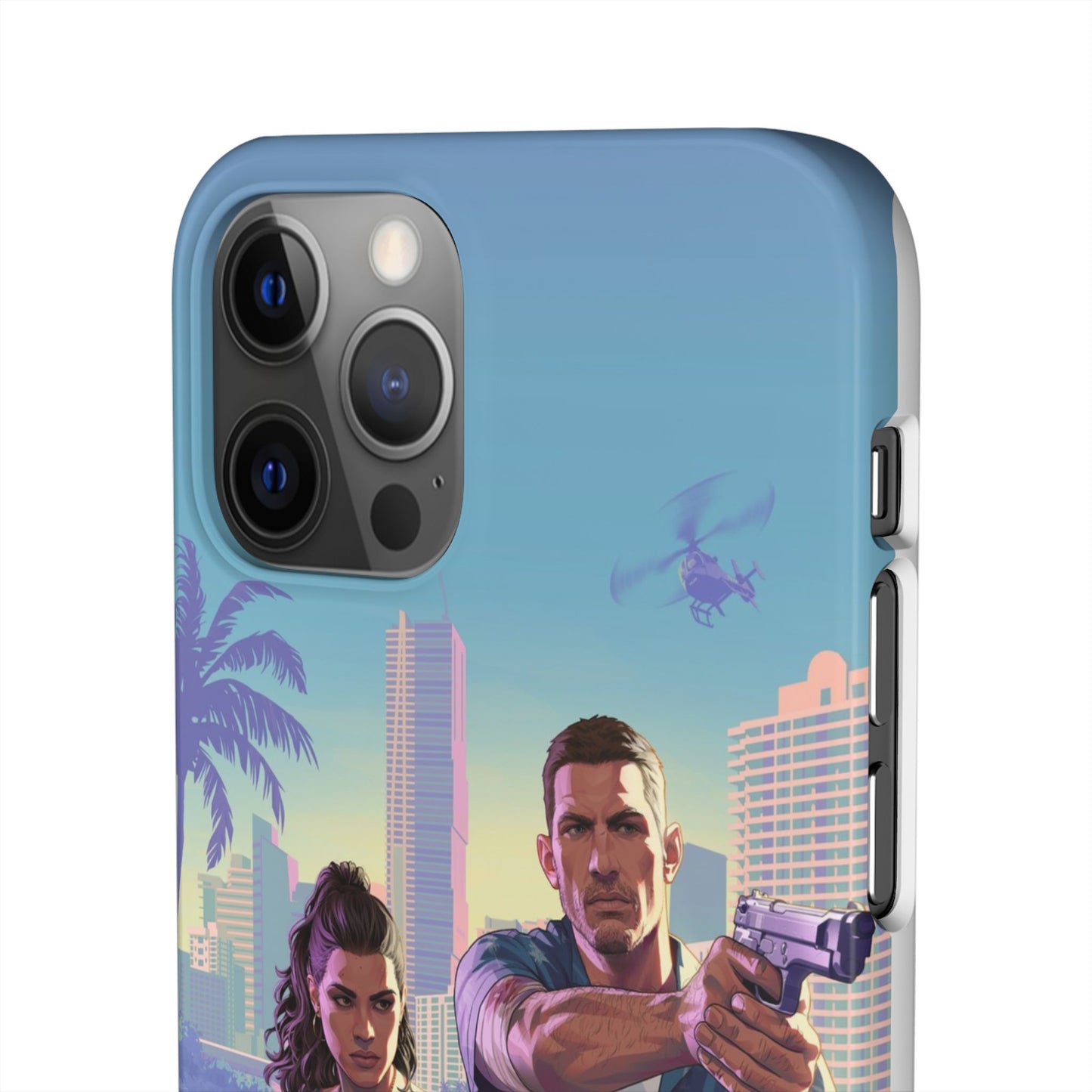 Phone Case — Retro Miami Action Scene Snap Case (Glamorous 80s Vibe)