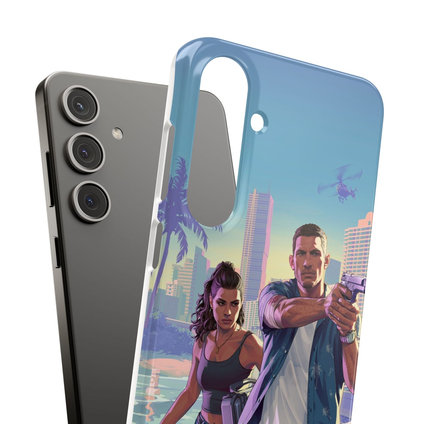 Phone Case — Retro Miami Action Scene Snap Case (Glamorous 80s Vibe)