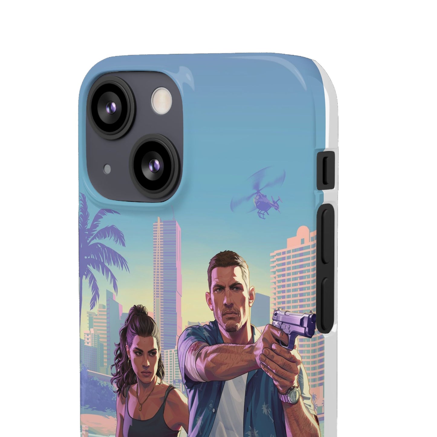 Phone Case — Retro Miami Action Scene Snap Case (Glamorous 80s Vibe)