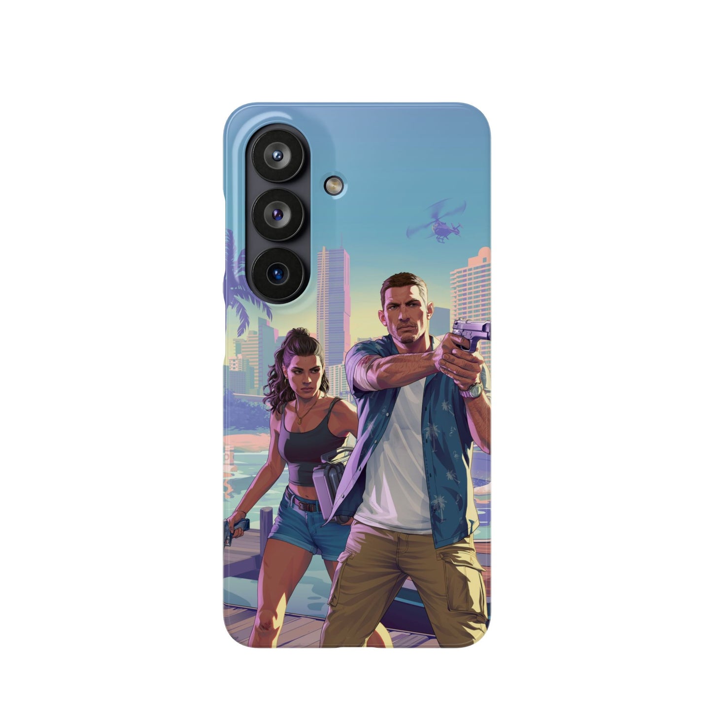 Phone Case — Retro Miami Action Scene Snap Case (Glamorous 80s Vibe)