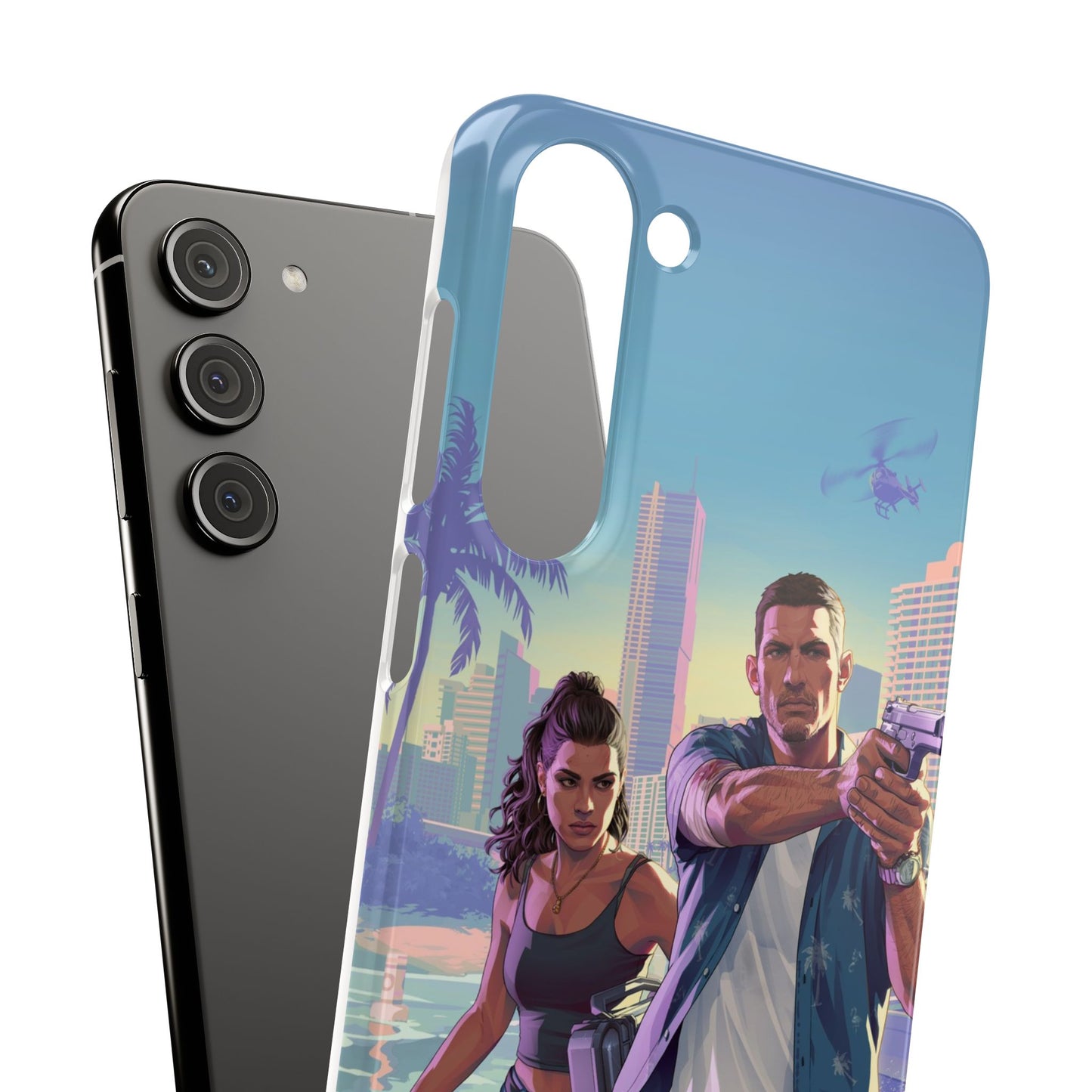 Phone Case — Retro Miami Action Scene Snap Case (Glamorous 80s Vibe)