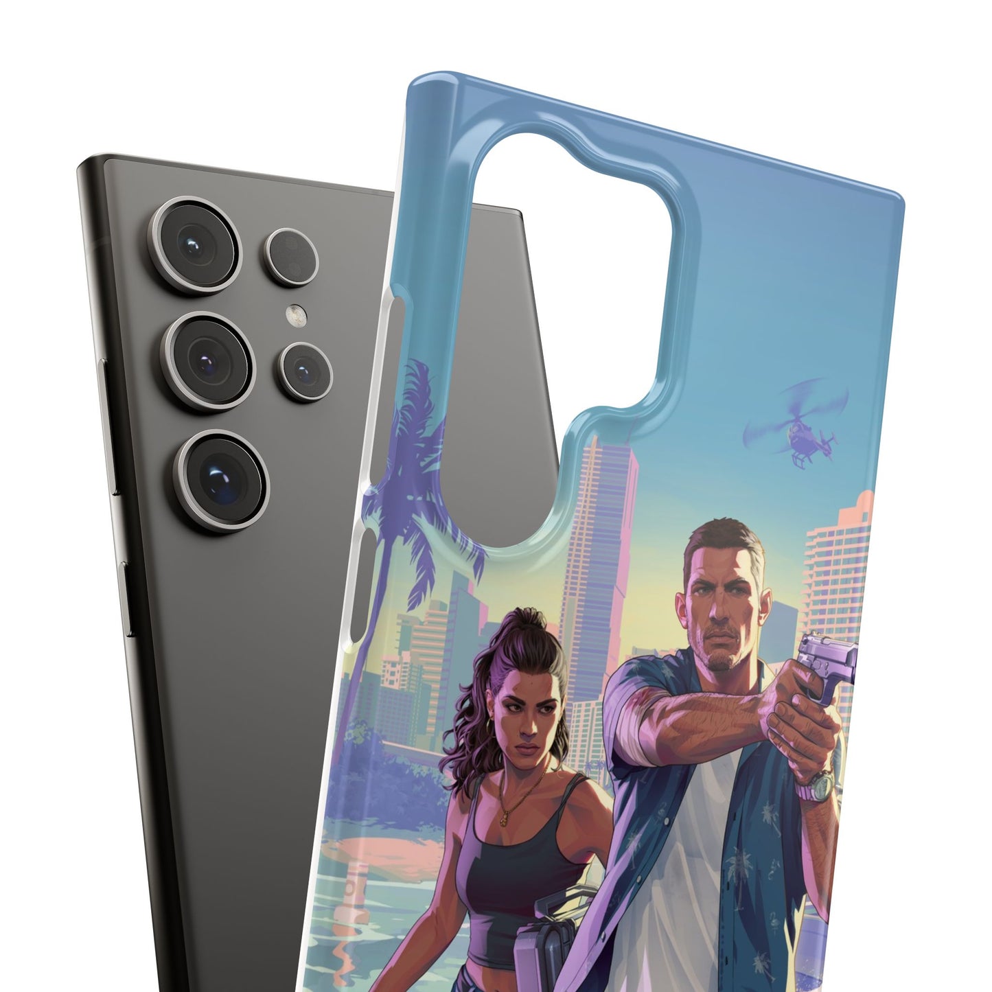 Phone Case — Retro Miami Action Scene Snap Case (Glamorous 80s Vibe)