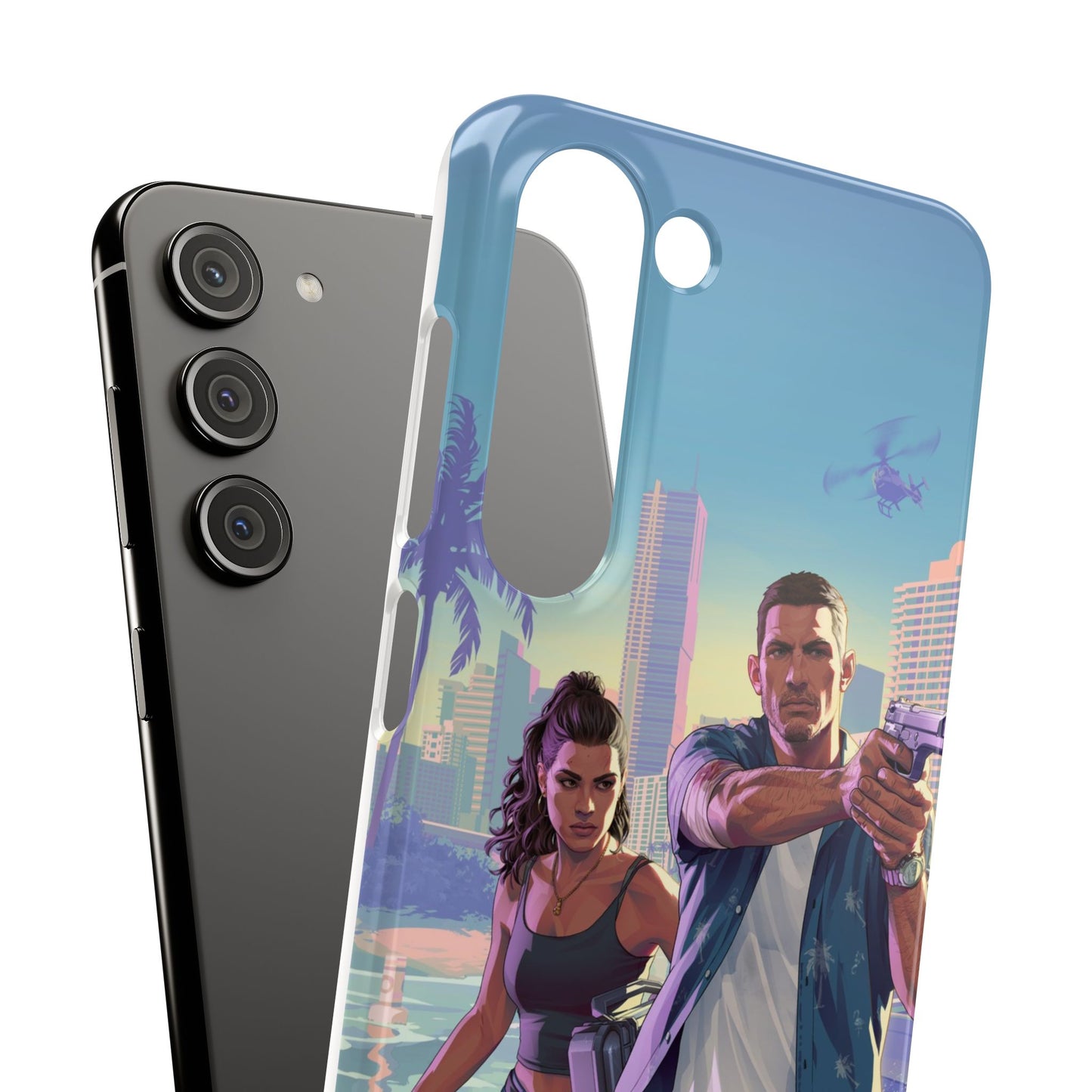 Phone Case — Retro Miami Action Scene Snap Case (Glamorous 80s Vibe)