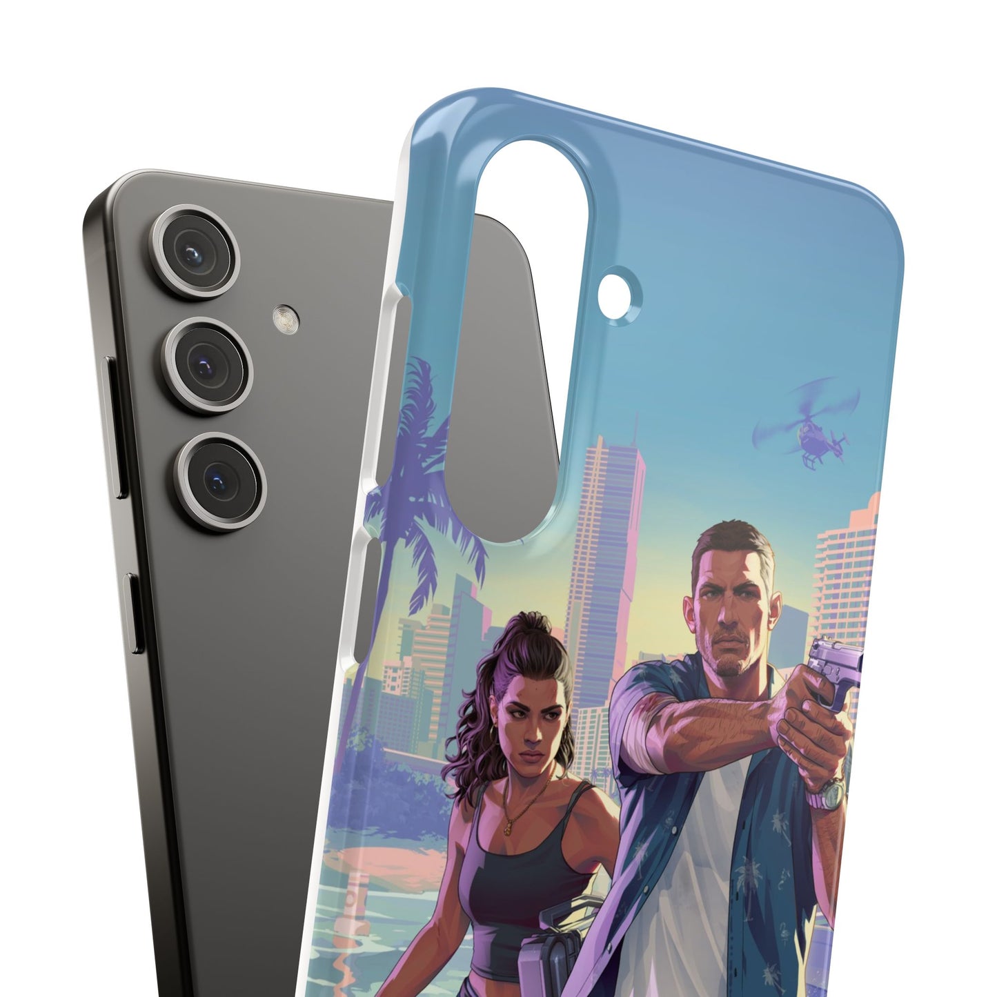 Phone Case — Retro Miami Action Scene Snap Case (Glamorous 80s Vibe)