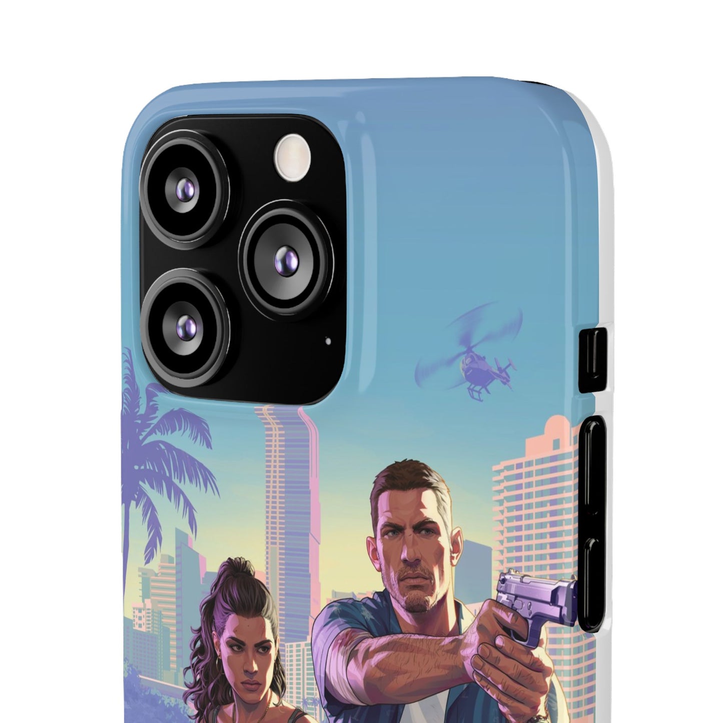 Phone Case — Retro Miami Action Scene Snap Case (Glamorous 80s Vibe)
