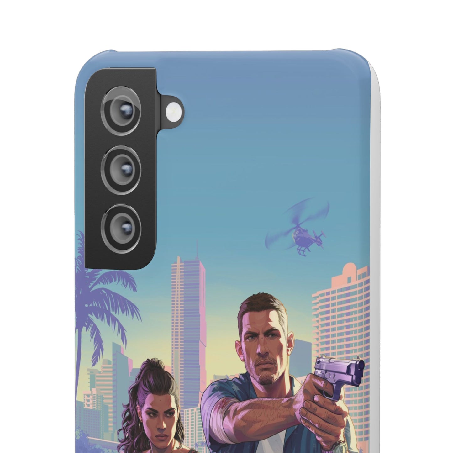 Phone Case — Retro Miami Action Scene Snap Case (Glamorous 80s Vibe)