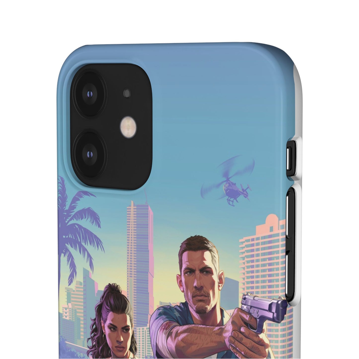 Phone Case — Retro Miami Action Scene Snap Case (Glamorous 80s Vibe)