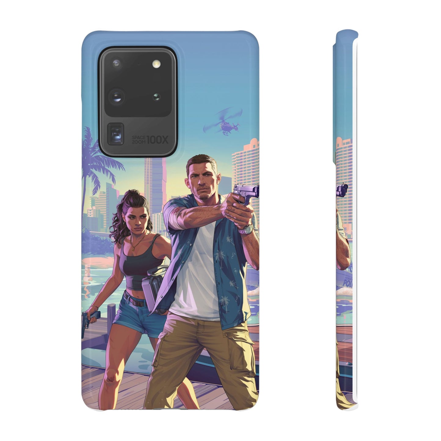 Phone Case — Retro Miami Action Scene Snap Case (Glamorous 80s Vibe)