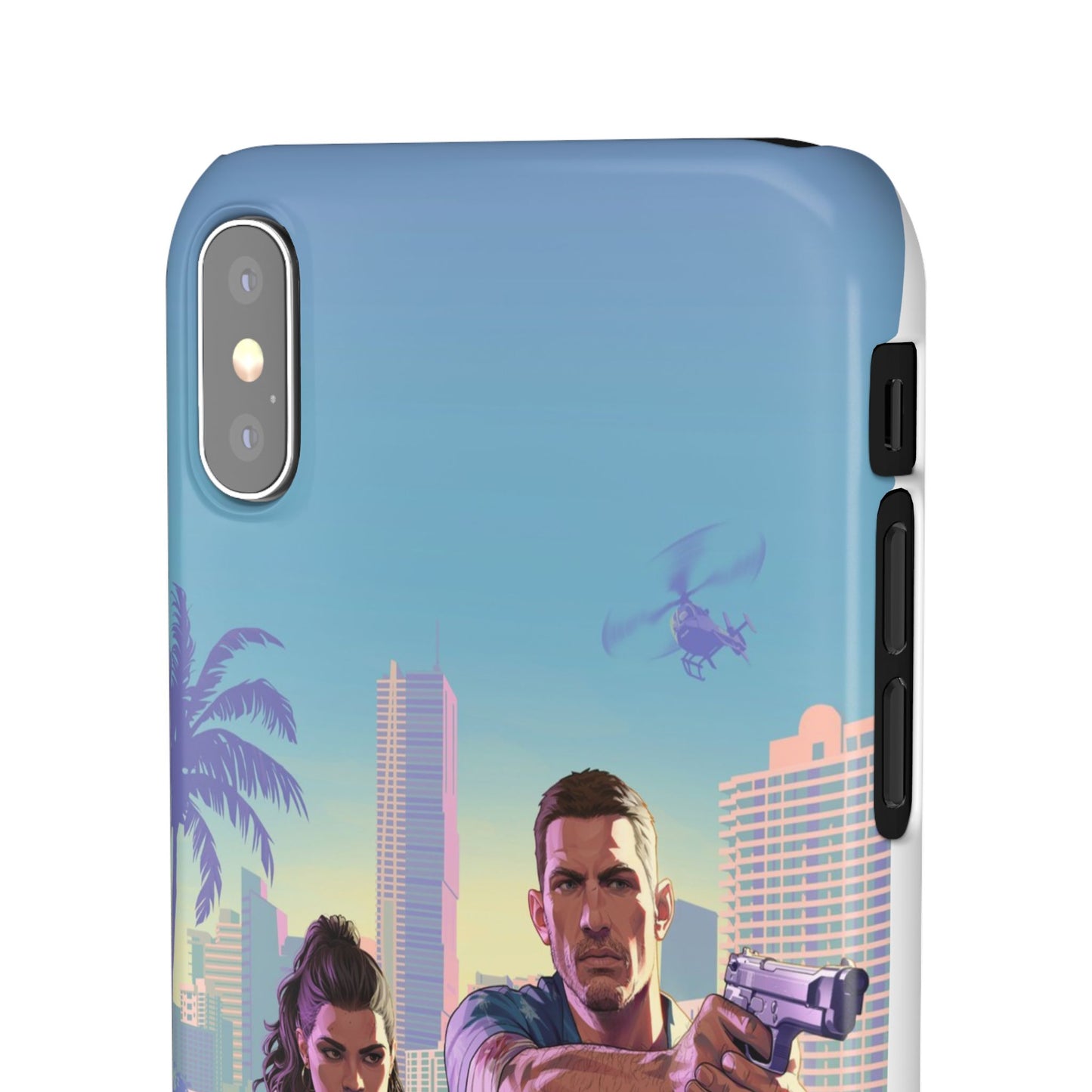 Phone Case — Retro Miami Action Scene Snap Case (Glamorous 80s Vibe)