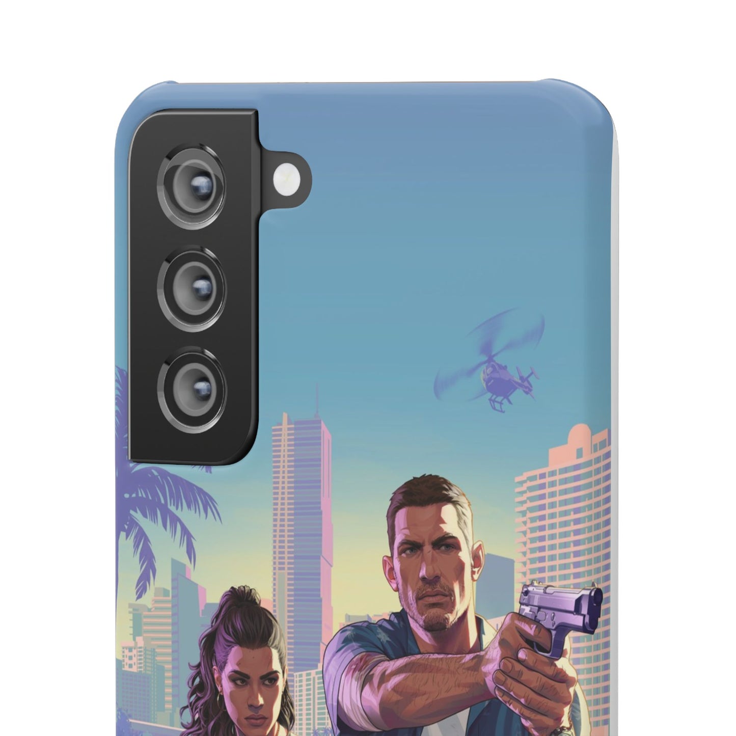 Phone Case — Retro Miami Action Scene Snap Case (Glamorous 80s Vibe)