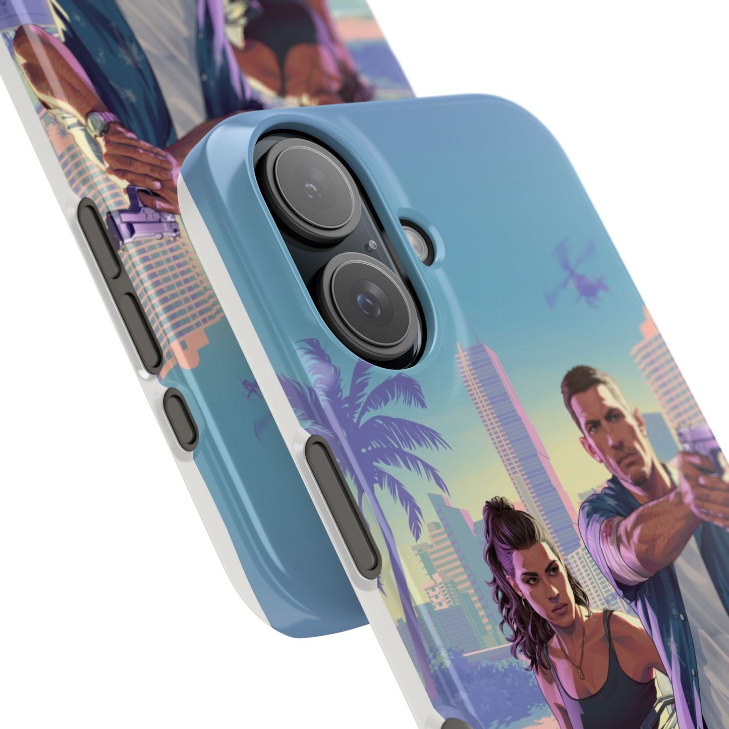 Phone Case — Retro Miami Action Scene Snap Case (Glamorous 80s Vibe)