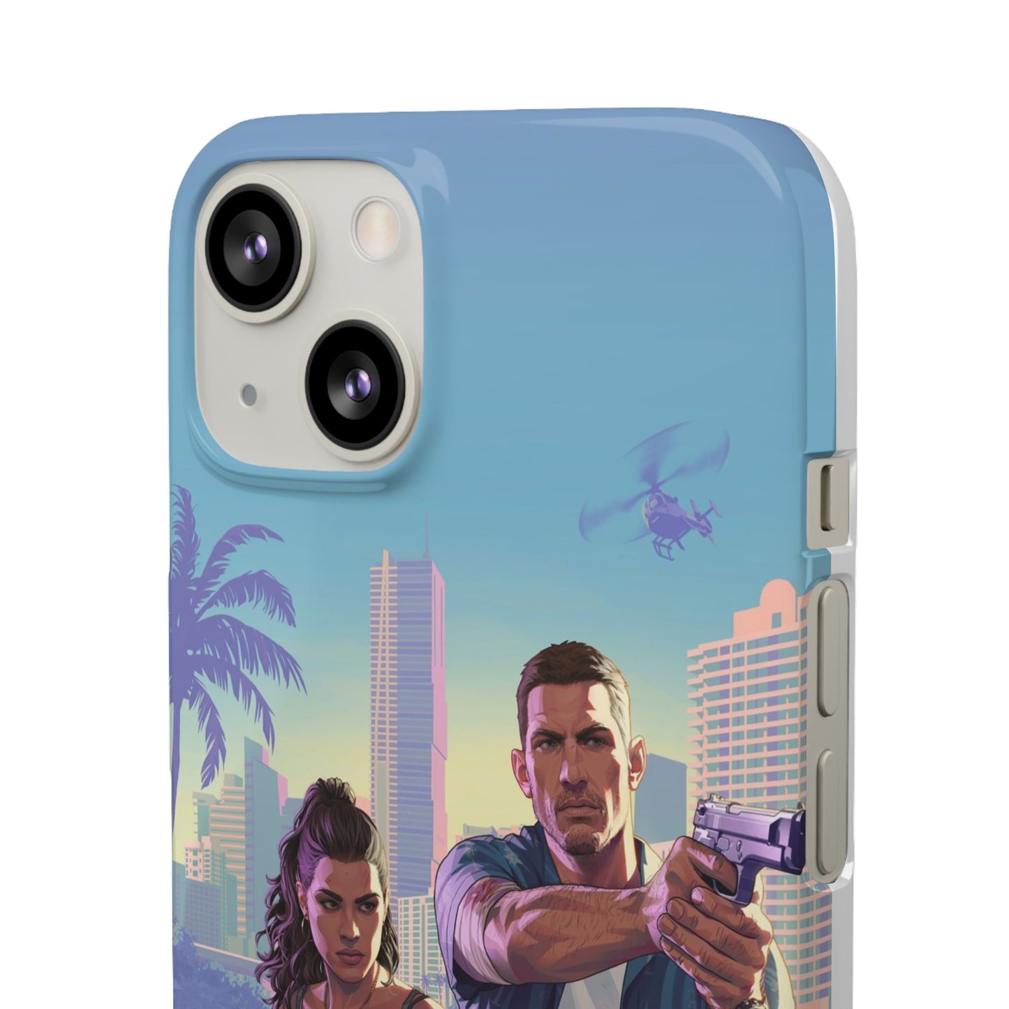 Phone Case — Retro Miami Action Scene Snap Case (Glamorous 80s Vibe)