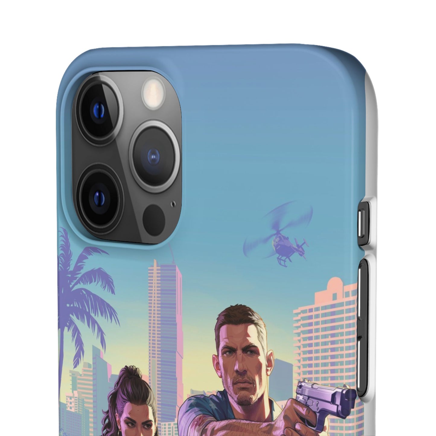 Phone Case — Retro Miami Action Scene Snap Case (Glamorous 80s Vibe)