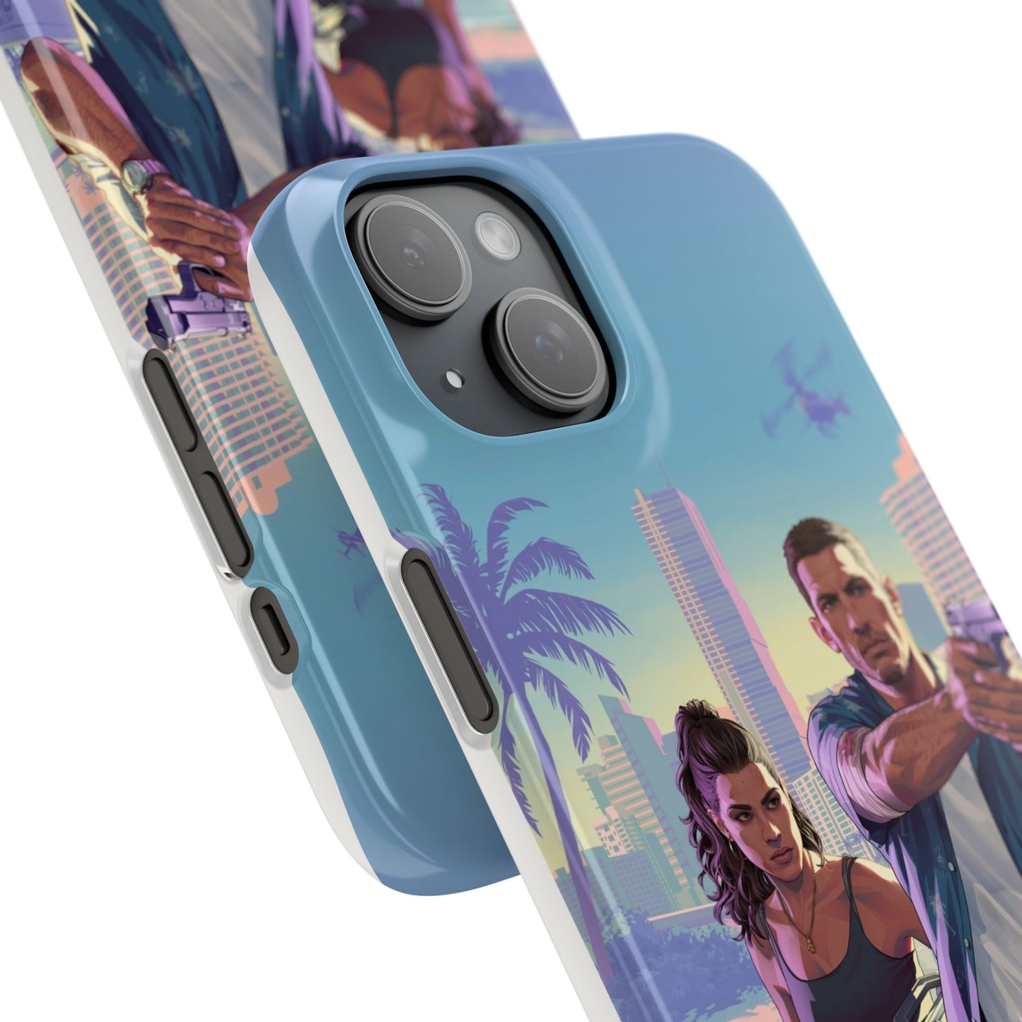 Phone Case — Retro Miami Action Scene Snap Case (Glamorous 80s Vibe)