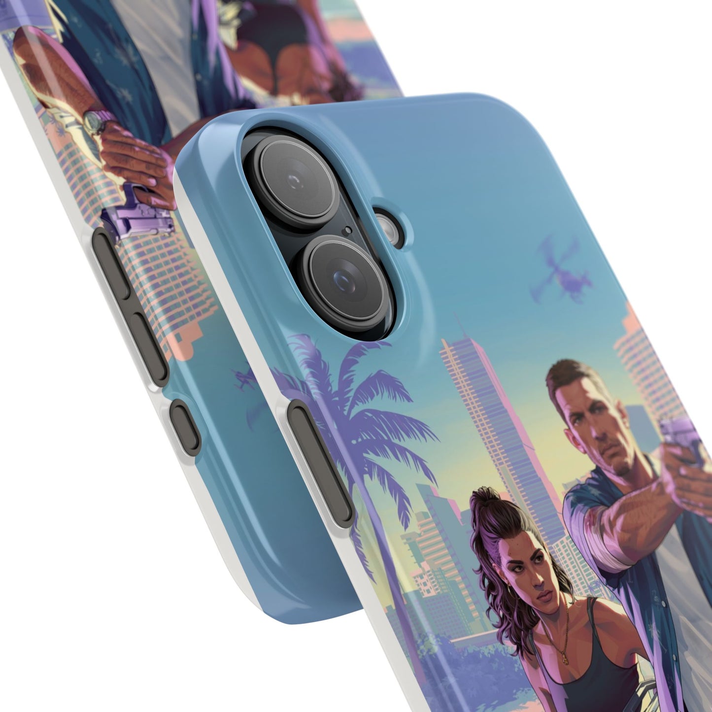 Phone Case — Retro Miami Action Scene Snap Case (Glamorous 80s Vibe)