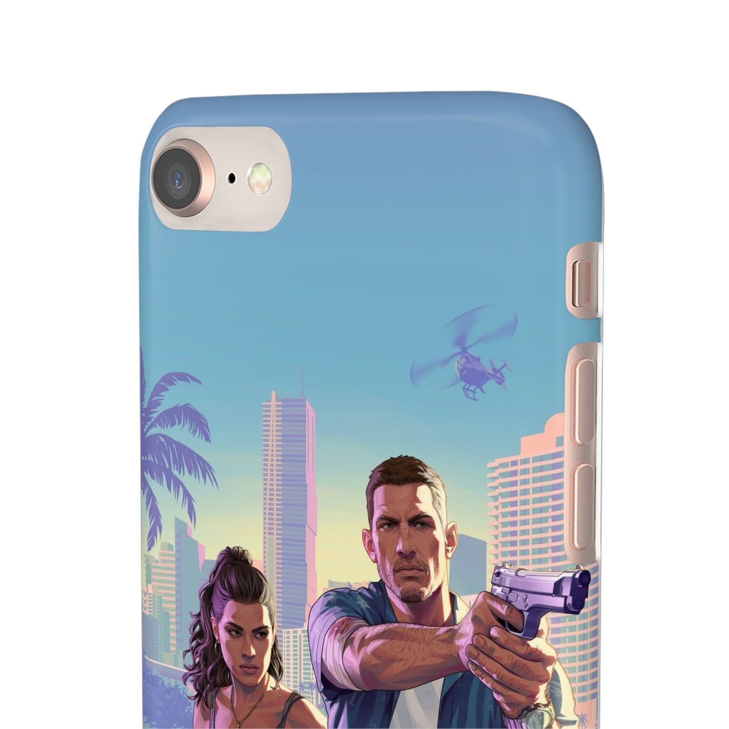 Phone Case — Retro Miami Action Scene Snap Case (Glamorous 80s Vibe)