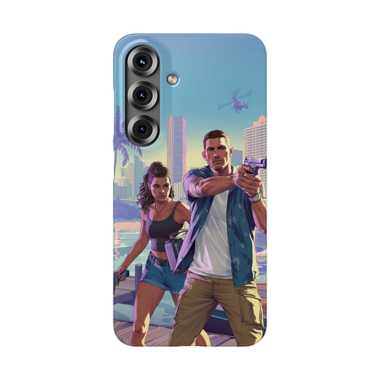 Phone Case — Retro Miami Action Scene Snap Case (Glamorous 80s Vibe)