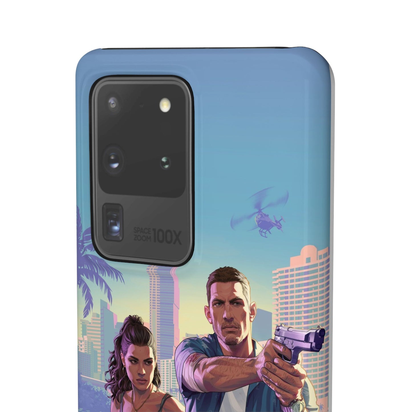 Phone Case — Retro Miami Action Scene Snap Case (Glamorous 80s Vibe)