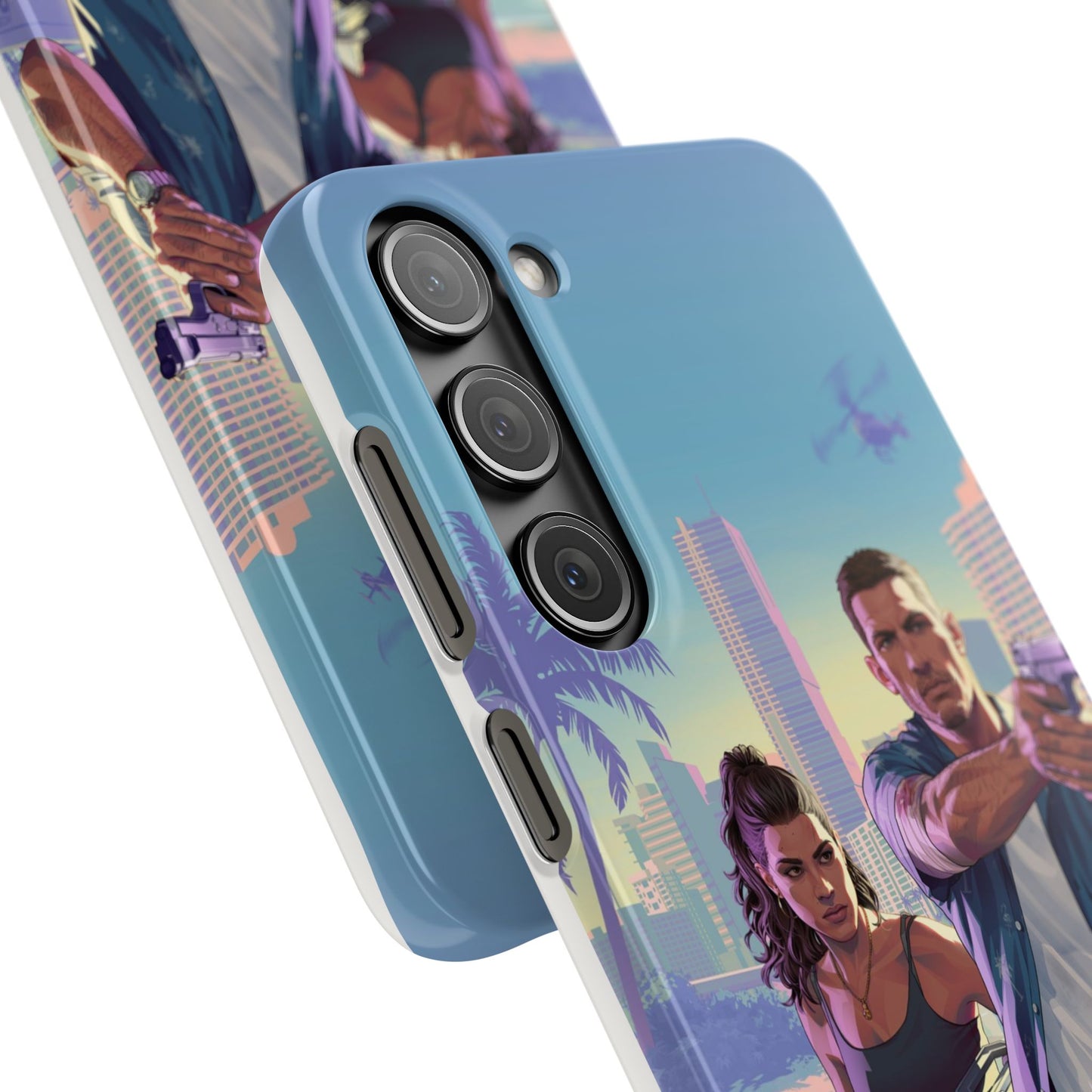 Phone Case — Retro Miami Action Scene Snap Case (Glamorous 80s Vibe)