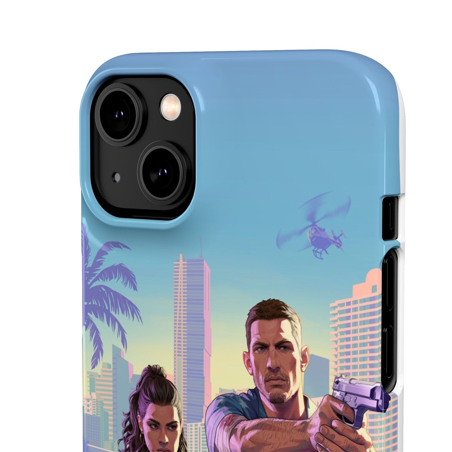 Phone Case — Retro Miami Action Scene Snap Case (Glamorous 80s Vibe)