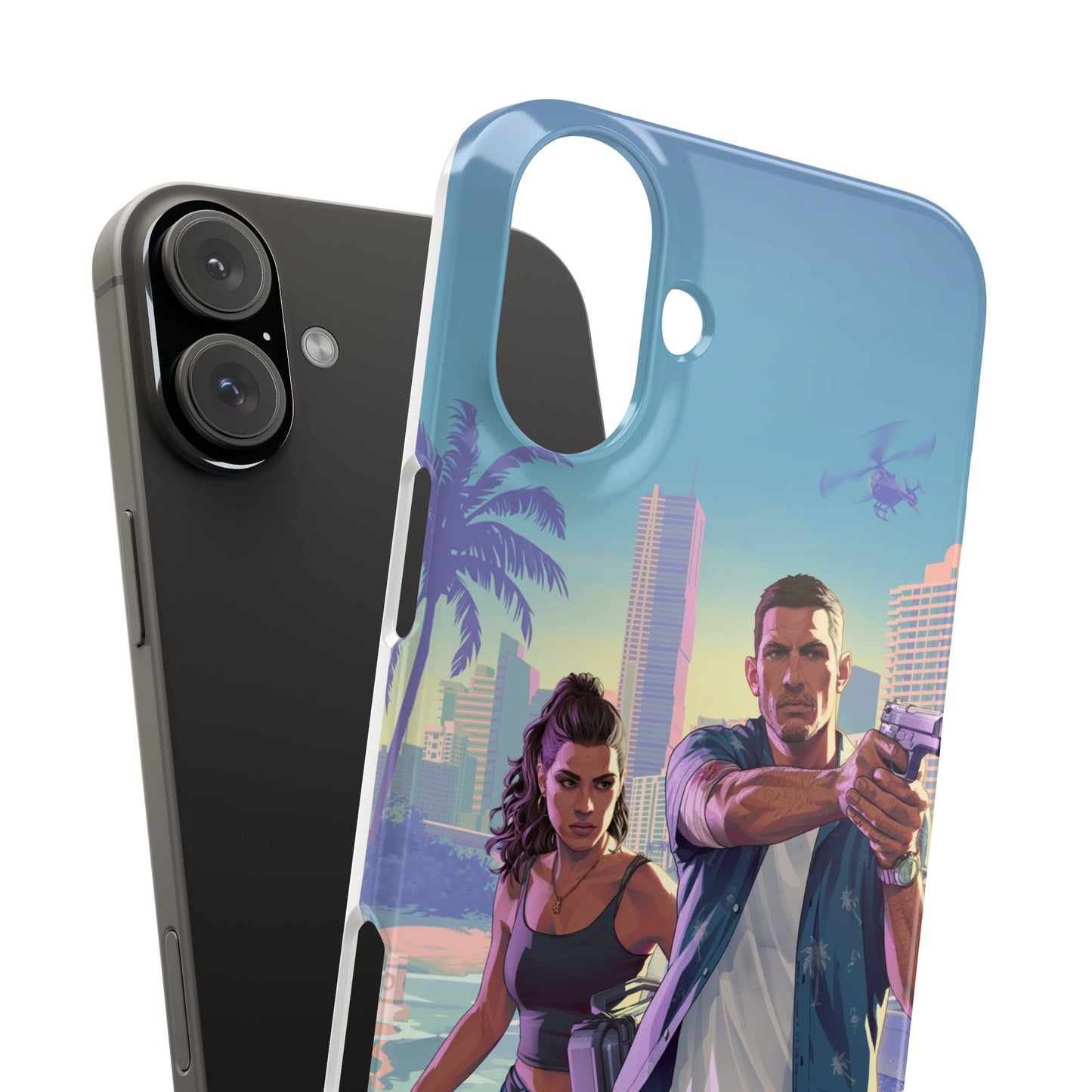 Phone Case — Retro Miami Action Scene Snap Case (Glamorous 80s Vibe)