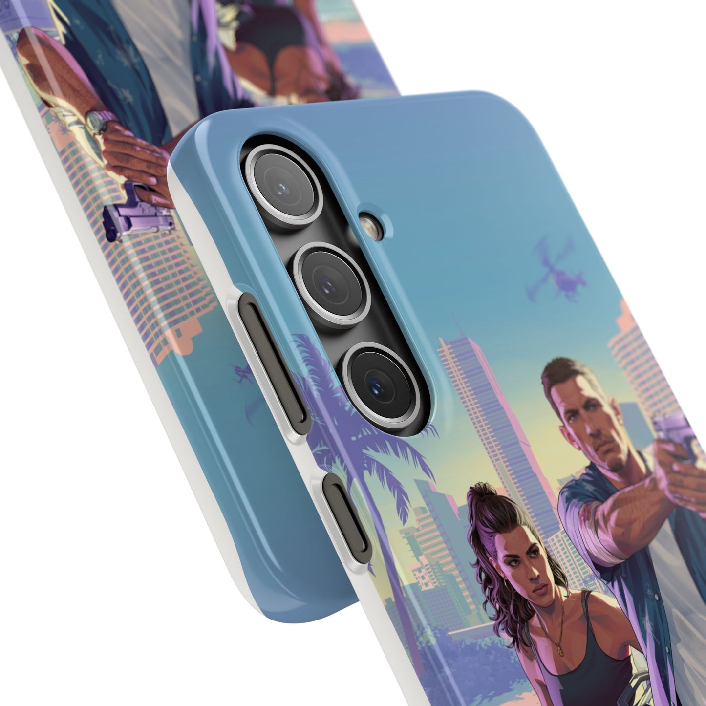 Phone Case — Retro Miami Action Scene Snap Case (Glamorous 80s Vibe)