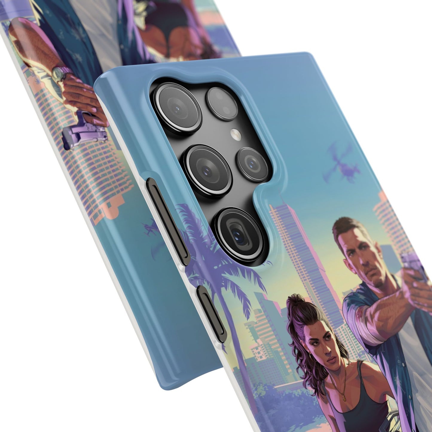 Phone Case — Retro Miami Action Scene Snap Case (Glamorous 80s Vibe)