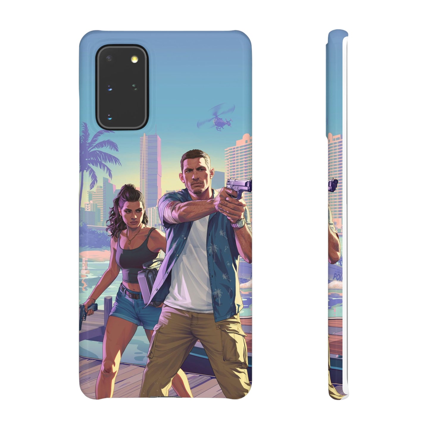 Phone Case — Retro Miami Action Scene Snap Case (Glamorous 80s Vibe)