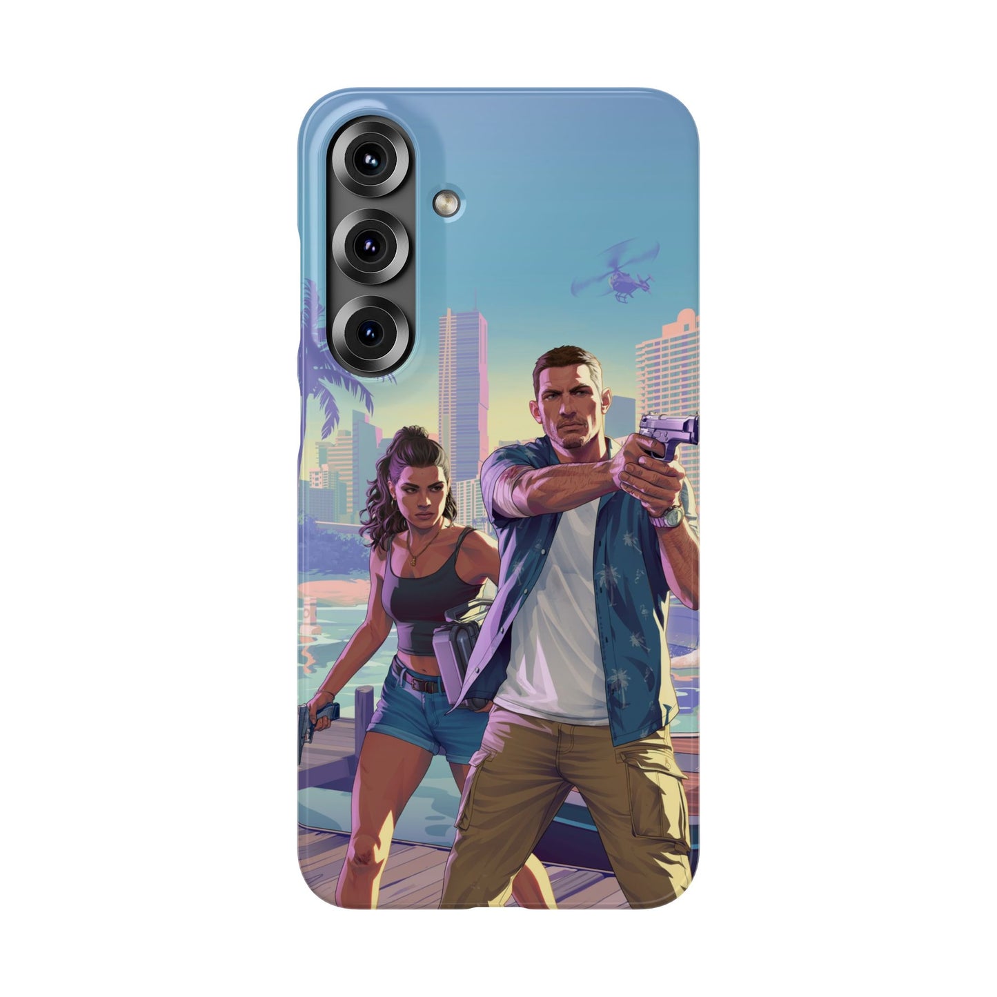 Phone Case — Retro Miami Action Scene Snap Case (Glamorous 80s Vibe)