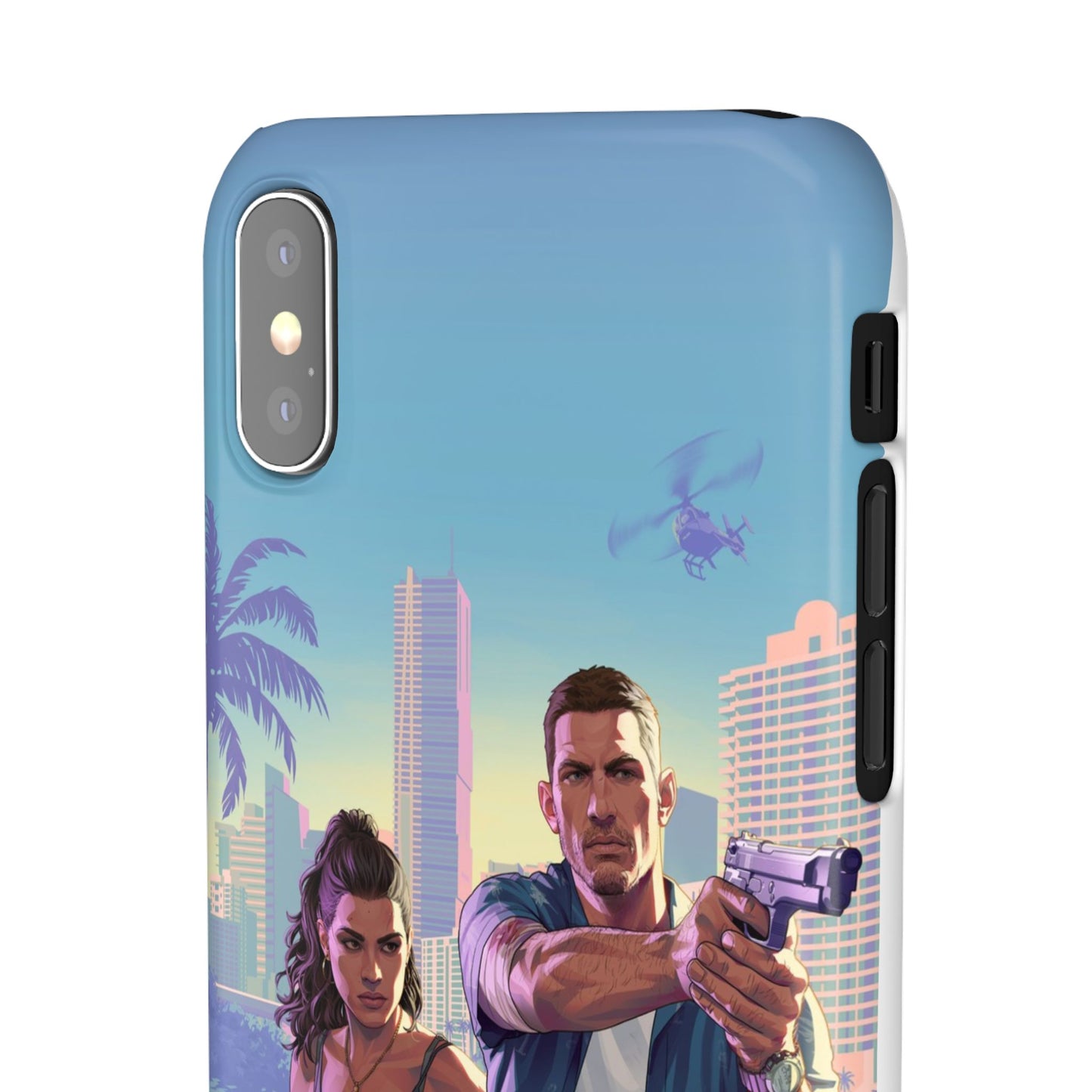 Phone Case — Retro Miami Action Scene Snap Case (Glamorous 80s Vibe)