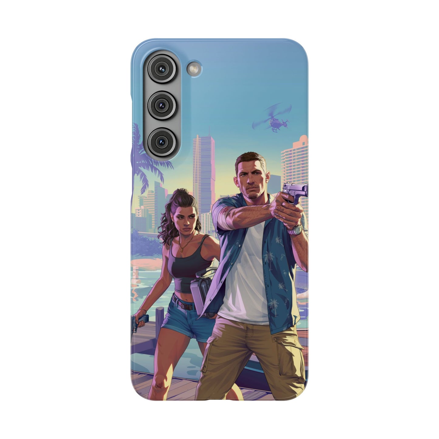 Phone Case — Retro Miami Action Scene Snap Case (Glamorous 80s Vibe)