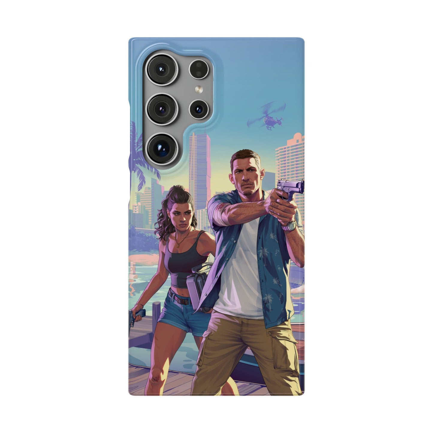 Phone Case — Retro Miami Action Scene Snap Case (Glamorous 80s Vibe)