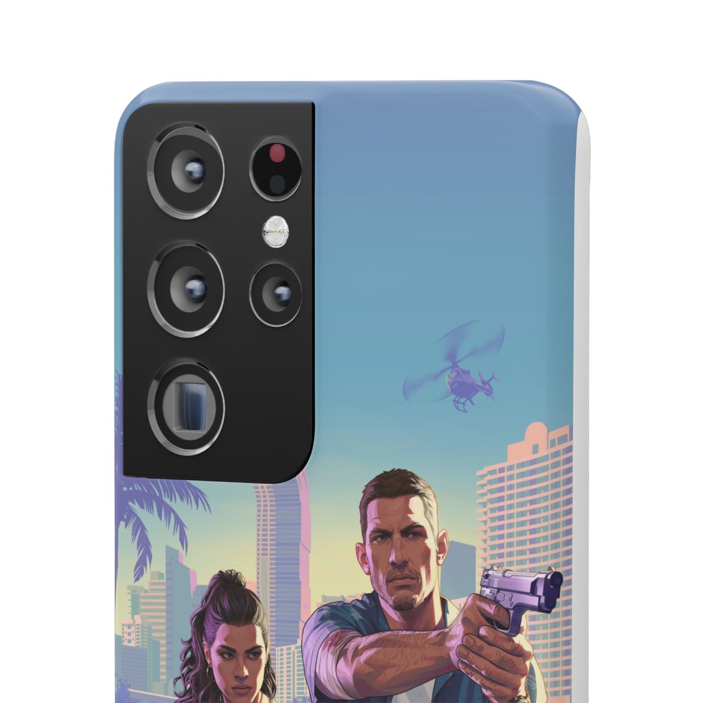Phone Case — Retro Miami Action Scene Snap Case (Glamorous 80s Vibe)