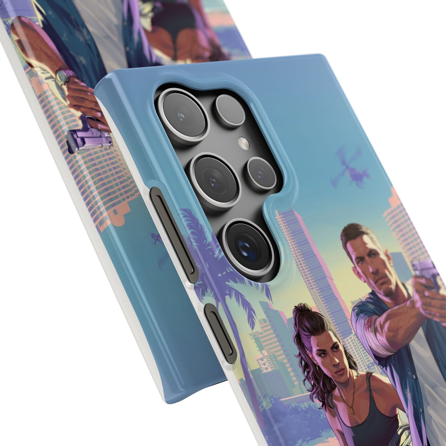 Phone Case — Retro Miami Action Scene Snap Case (Glamorous 80s Vibe)