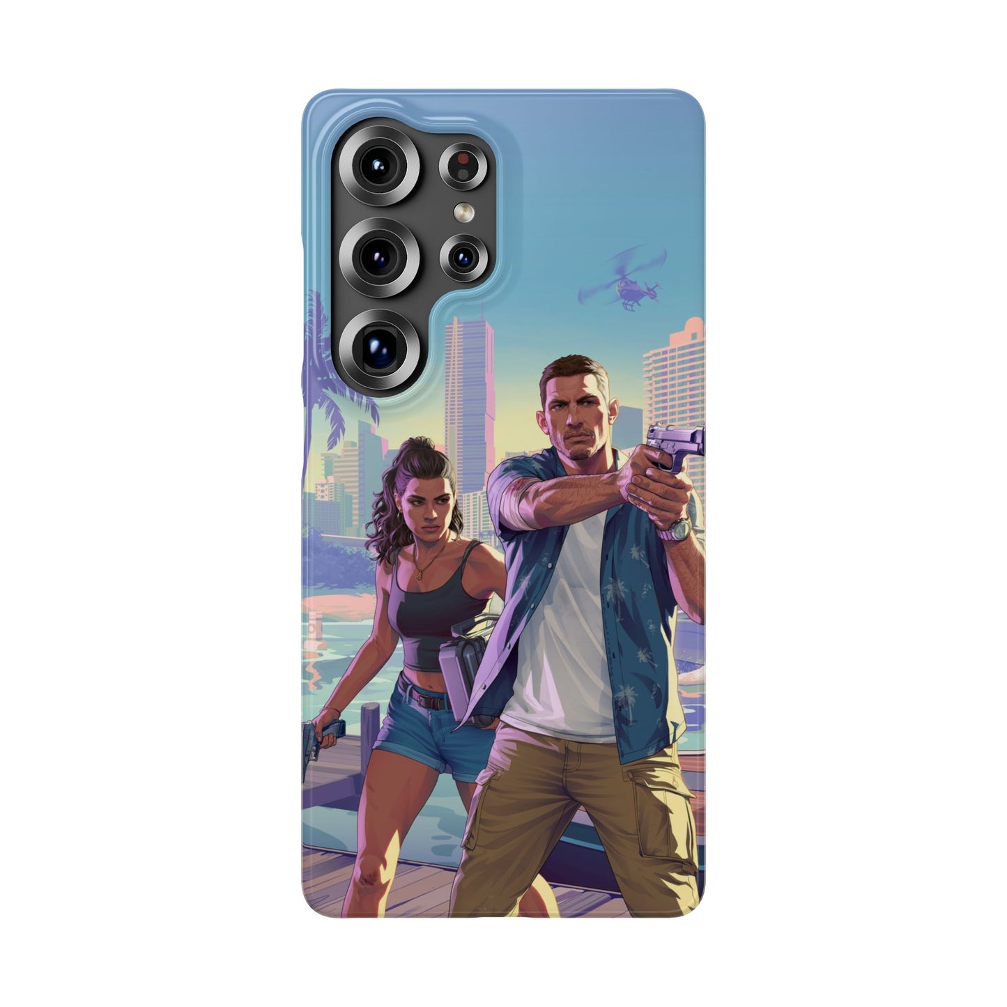 Phone Case — Retro Miami Action Scene Snap Case (Glamorous 80s Vibe)