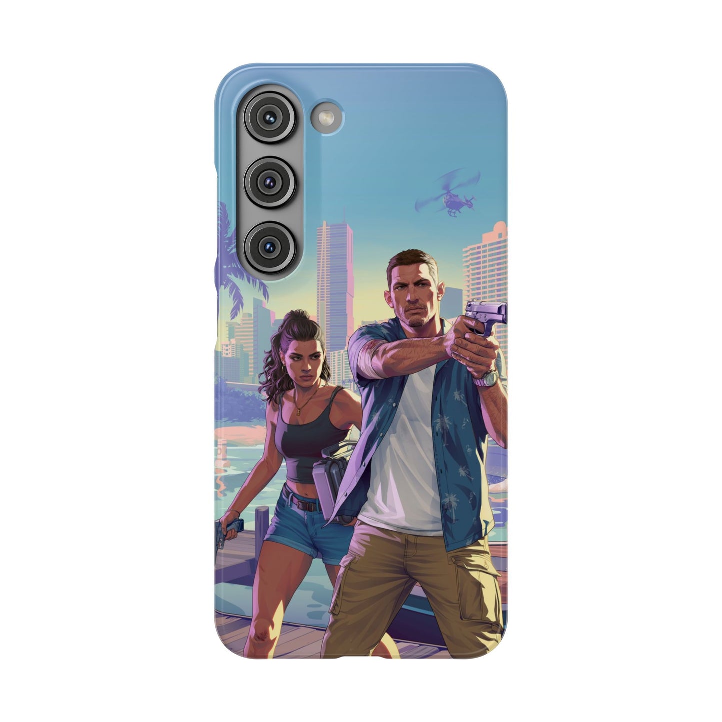 Phone Case — Retro Miami Action Scene Snap Case (Glamorous 80s Vibe)