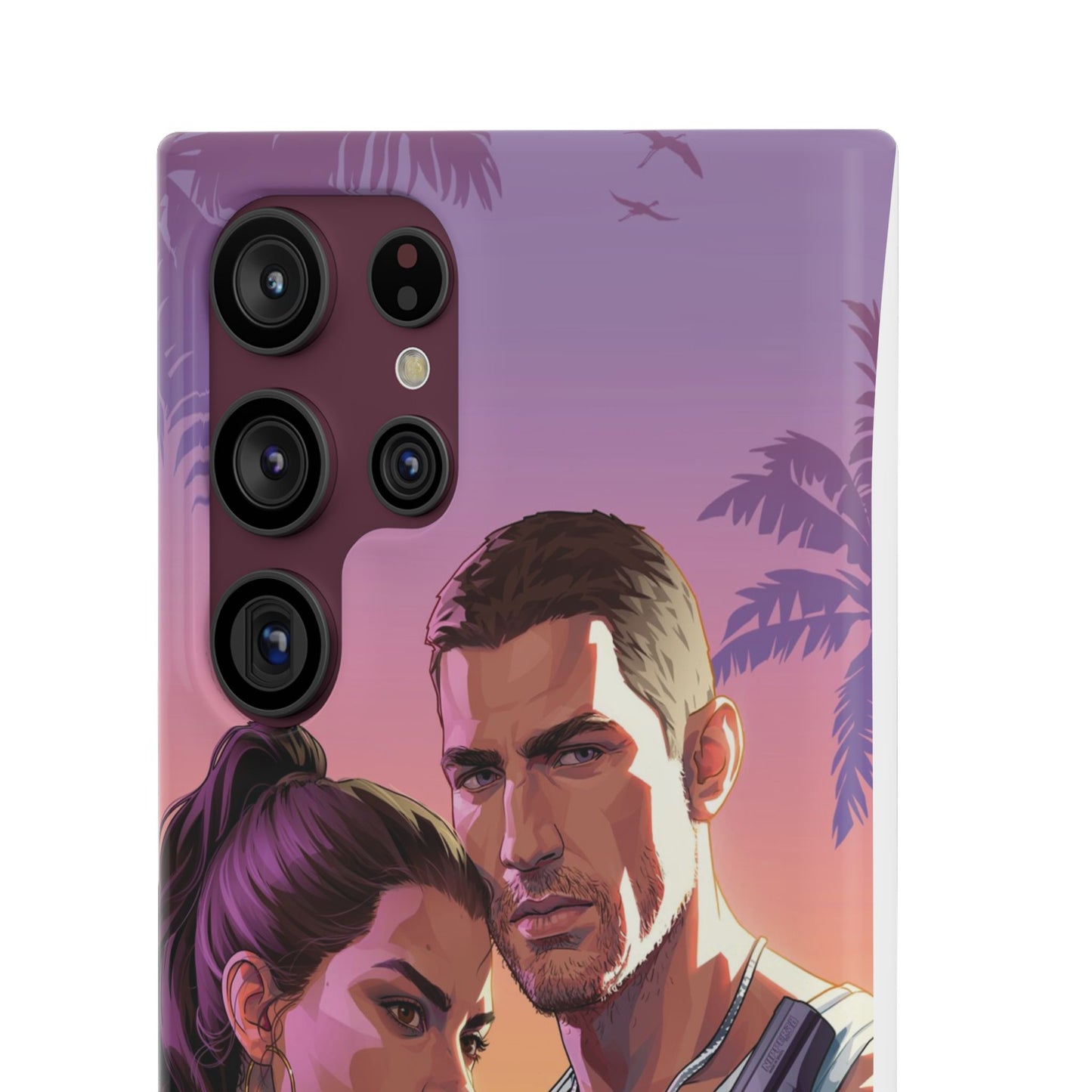 Retro Sunset Couple Phone Case — Romantic Miami Vibe Protective Snap Case