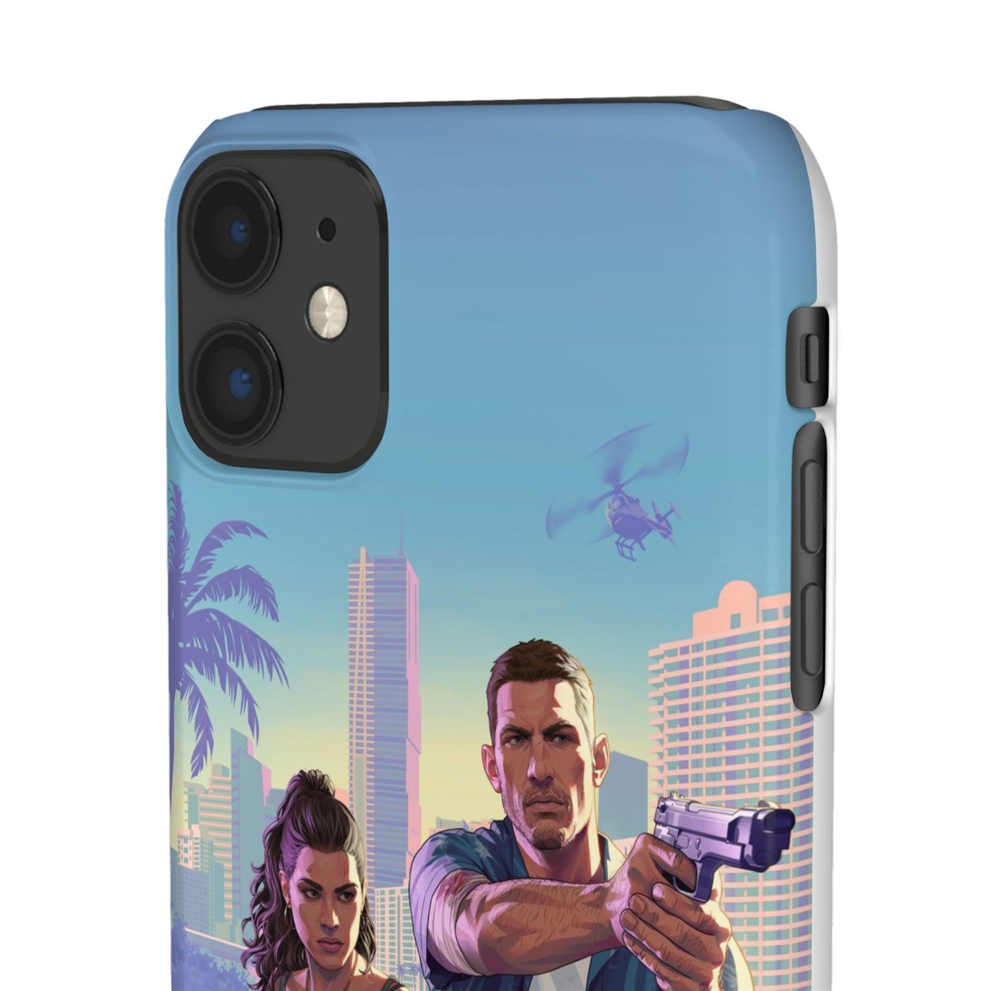 Phone Case — Retro Miami Action Scene Snap Case (Glamorous 80s Vibe)