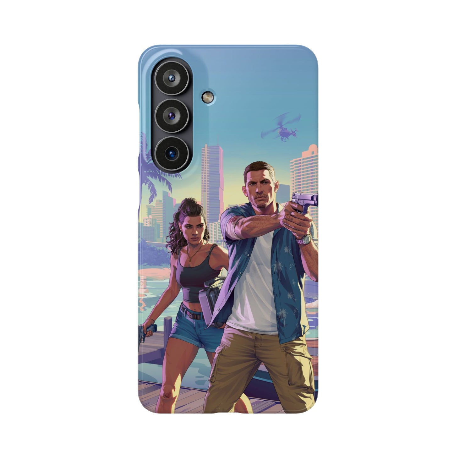 Phone Case — Retro Miami Action Scene Snap Case (Glamorous 80s Vibe)