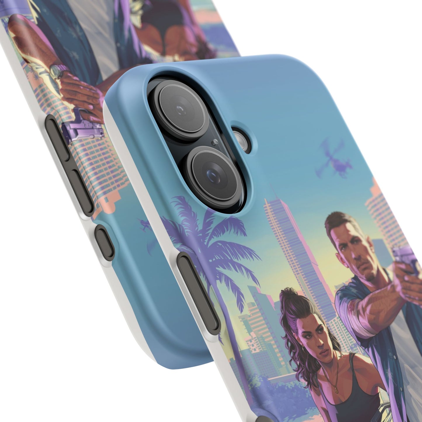 Phone Case — Retro Miami Action Scene Snap Case (Glamorous 80s Vibe)