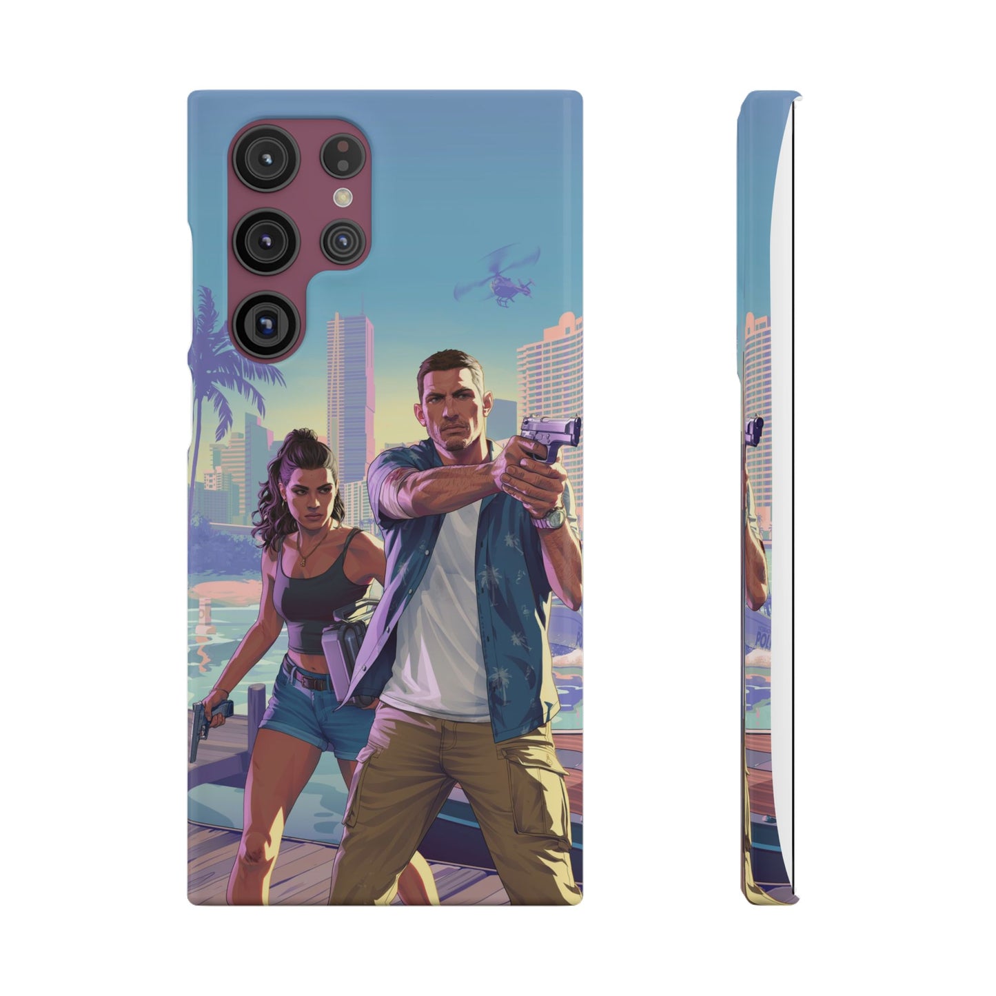 Phone Case — Retro Miami Action Scene Snap Case (Glamorous 80s Vibe)