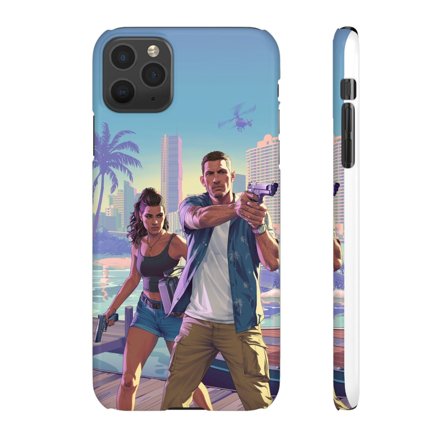 Phone Case — Retro Miami Action Scene Snap Case (Glamorous 80s Vibe)