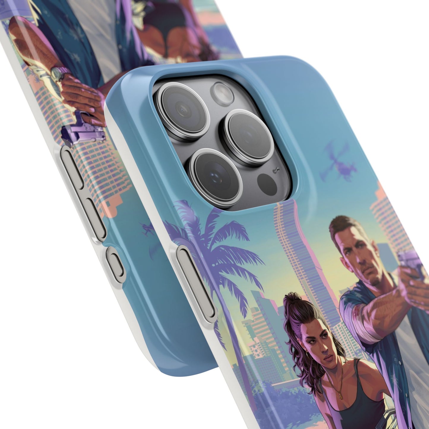 Phone Case — Retro Miami Action Scene Snap Case (Glamorous 80s Vibe)