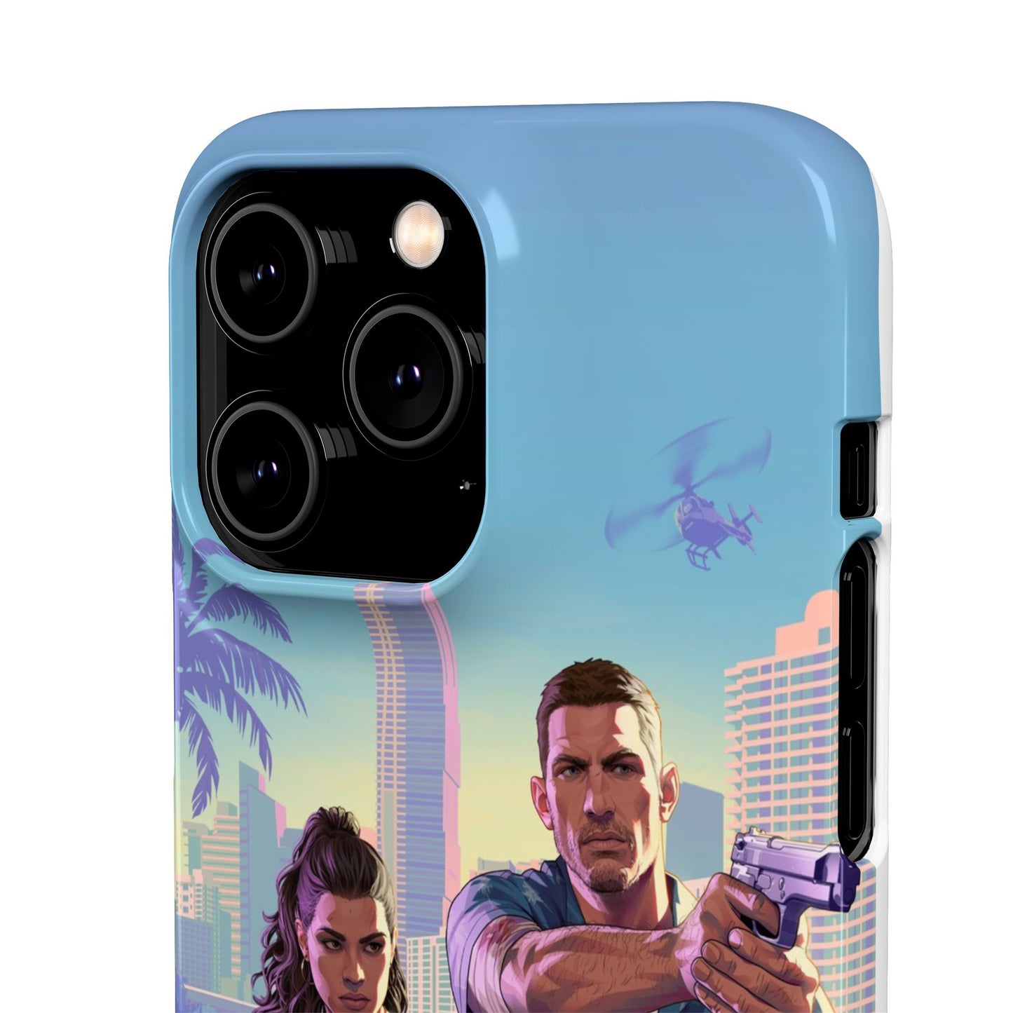 Phone Case — Retro Miami Action Scene Snap Case (Glamorous 80s Vibe)