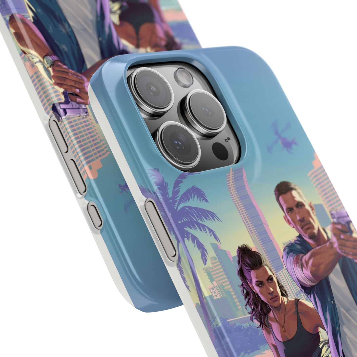 Phone Case — Retro Miami Action Scene Snap Case (Glamorous 80s Vibe)