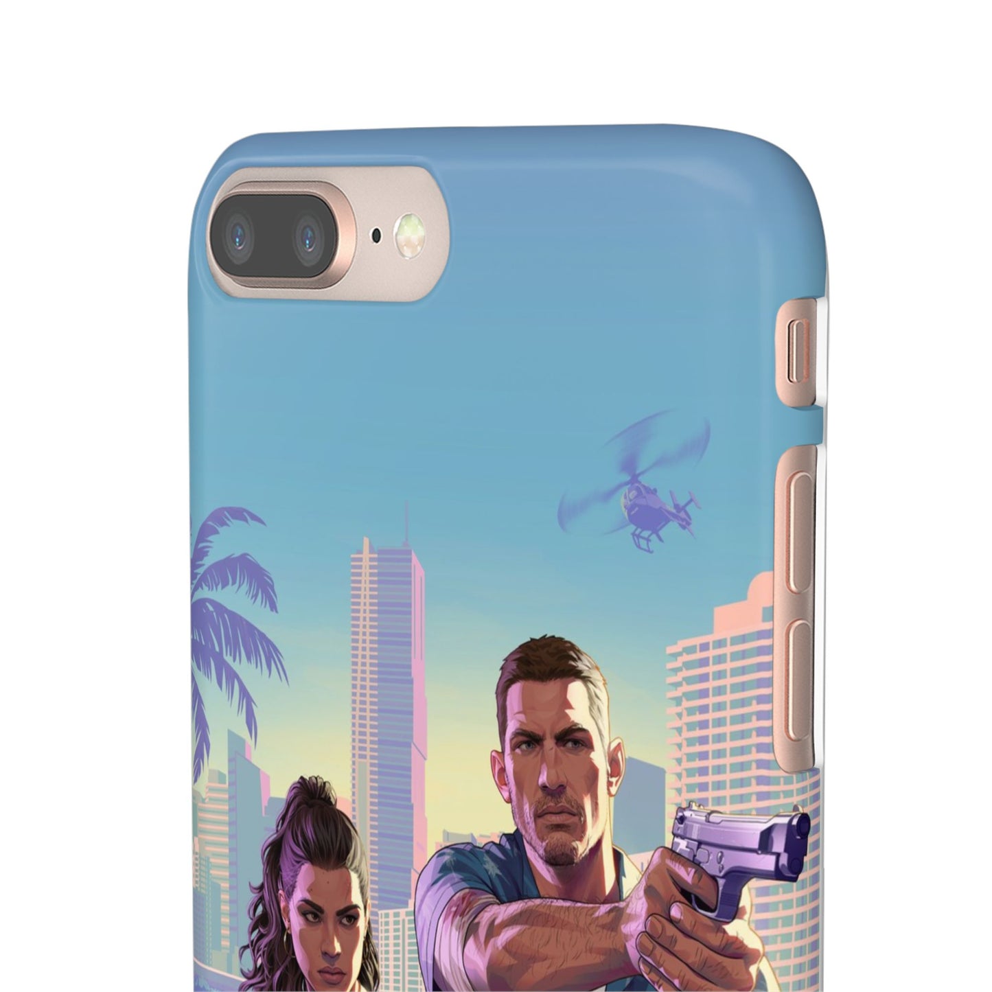Phone Case — Retro Miami Action Scene Snap Case (Glamorous 80s Vibe)