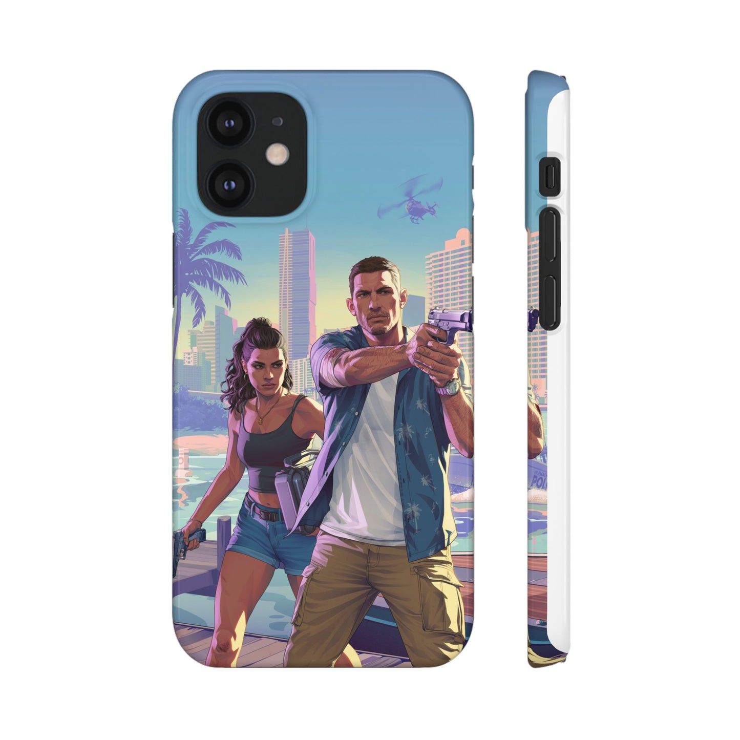 Phone Case — Retro Miami Action Scene Snap Case (Glamorous 80s Vibe)