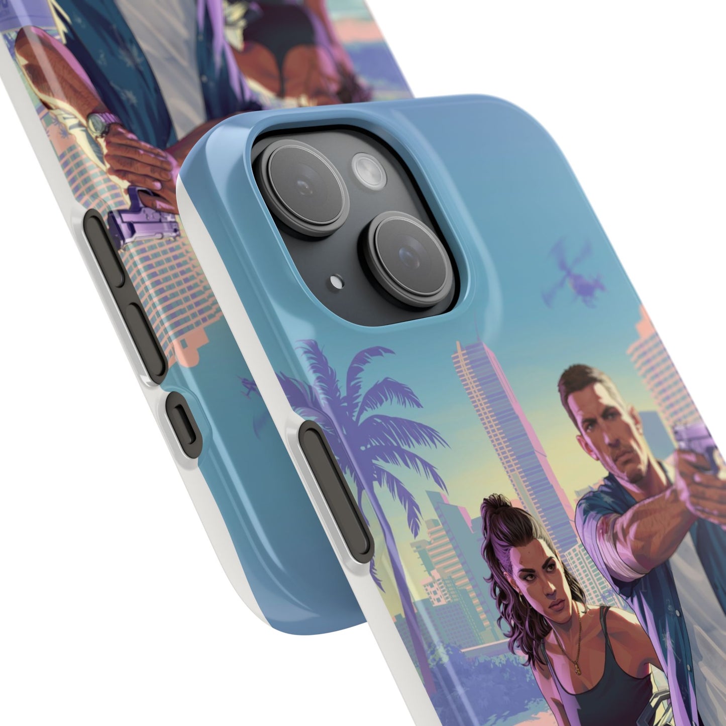 Phone Case — Retro Miami Action Scene Snap Case (Glamorous 80s Vibe)