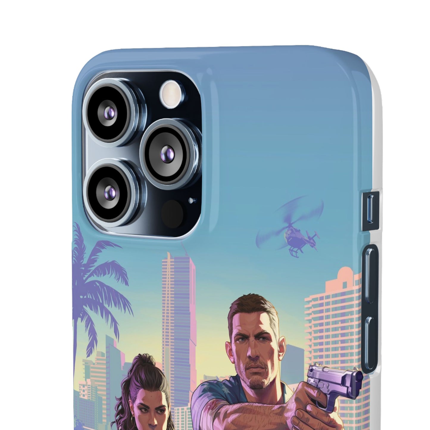 Phone Case — Retro Miami Action Scene Snap Case (Glamorous 80s Vibe)