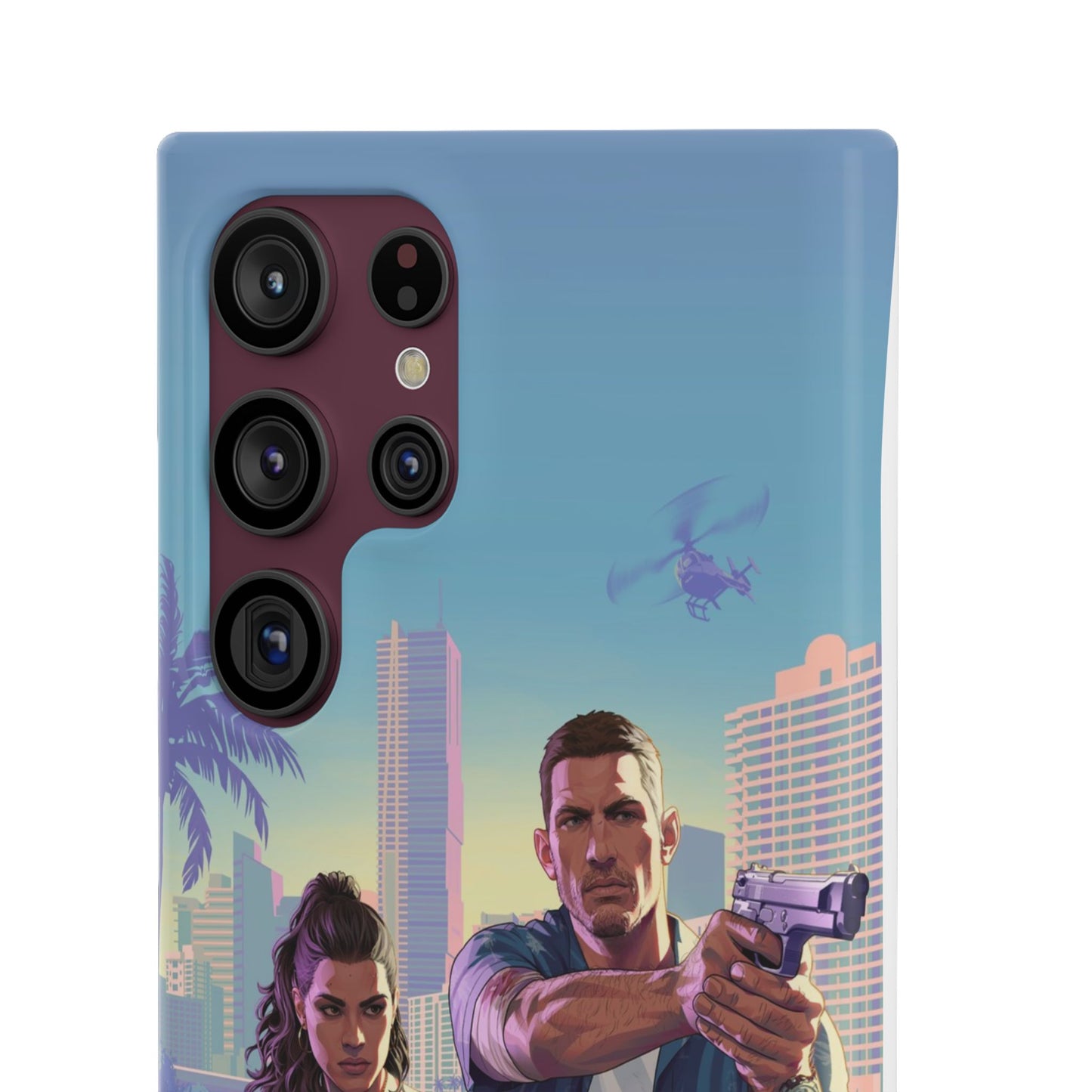 Phone Case — Retro Miami Action Scene Snap Case (Glamorous 80s Vibe)